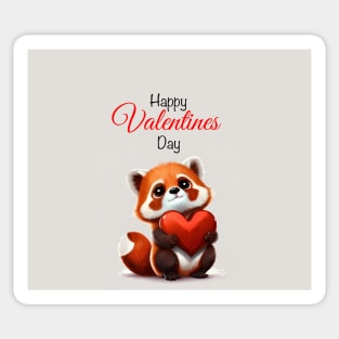 Red Panda Happy Valentines Day Sticker